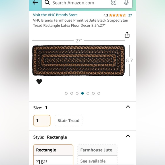 VHC Brands. Farmhouse. Country Woven Mat. Jute. Black. Tan. Cottage - Picture 8 of 9